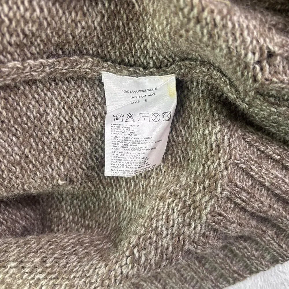 Vintage Y2K Diesel Wool Full Zip Sweater Mens Large Brown Red Tag Distressed